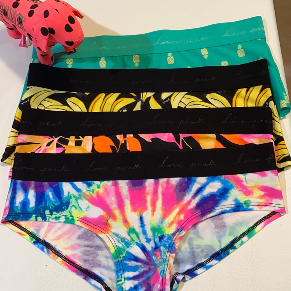 Bundle NWT VS Pink Logo hipsters/BoyShorts medium